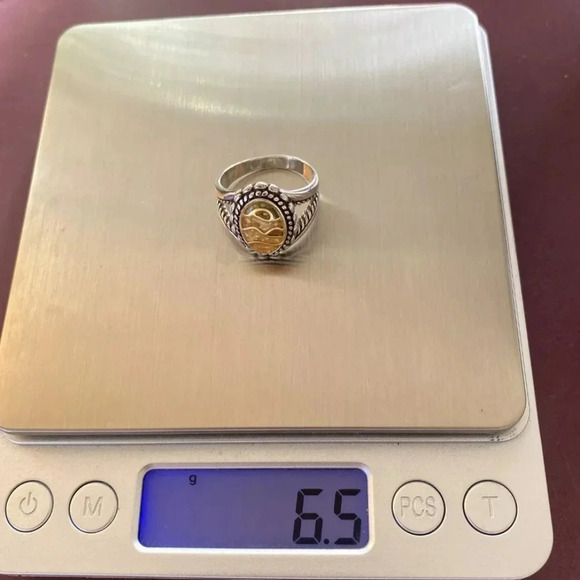 Carolyn Pollack Relios Mountain Scene Sterling Silver Mosaic Ring Size 7.75 - Picture 11 of 12